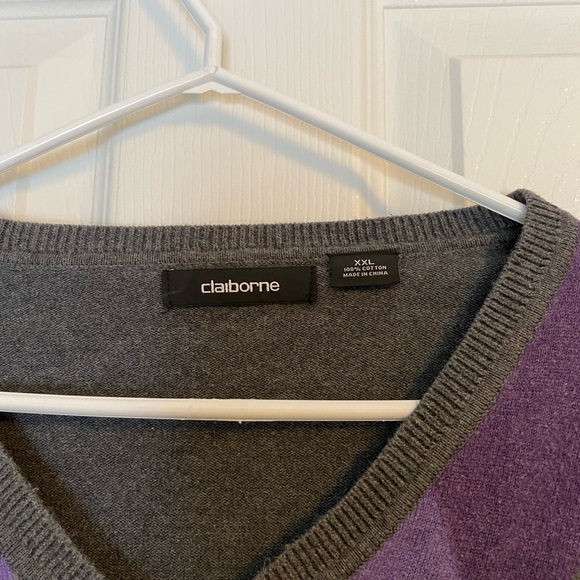 Men’s Claiborne Argyle Sweater Size XXL - Picture 4 of 4